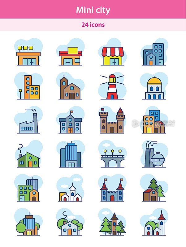 Mini City icon set